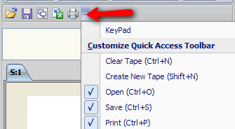 Quick menu tape calculator