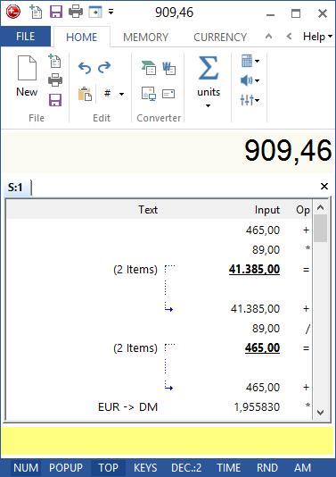 Tape Calculator Office 2013